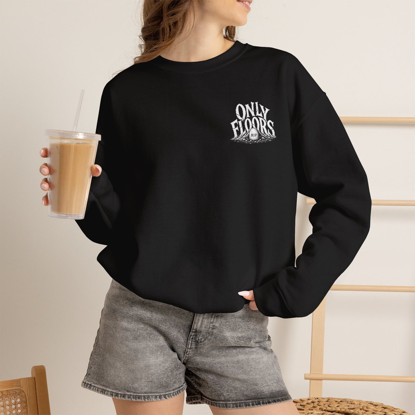 Only Floors logo crewneck Sweatshirt | Floor POV text back graphic
