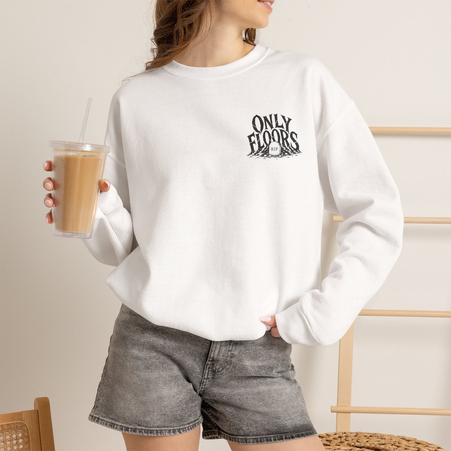 Only Floors logo crewneck Sweatshirt | Floor POV text back graphic