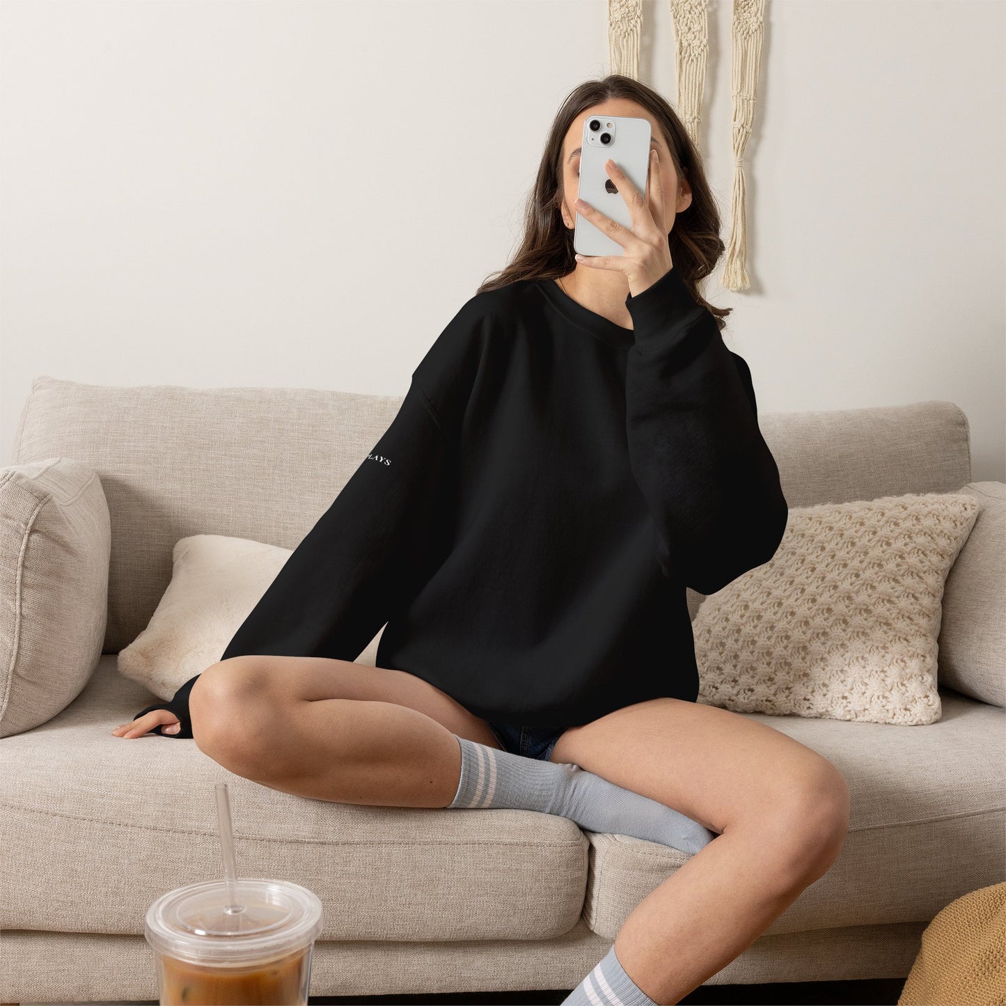 Only Floors logo crewneck Sweatshirt | Floor POV text back graphic